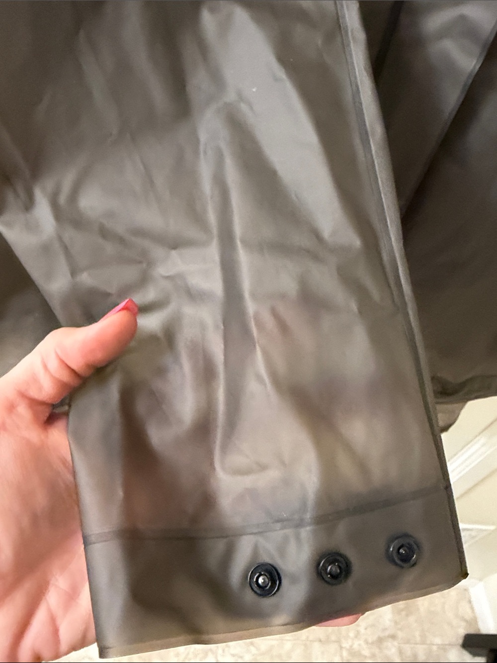 Hunter Olive Green Semi-Transparent Hooded Raincoat - Picture 3 of 8